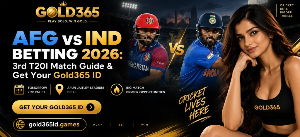 AFG vs IND Betting 2026 3rd T20 Match Guide Banner by Gold365id.games